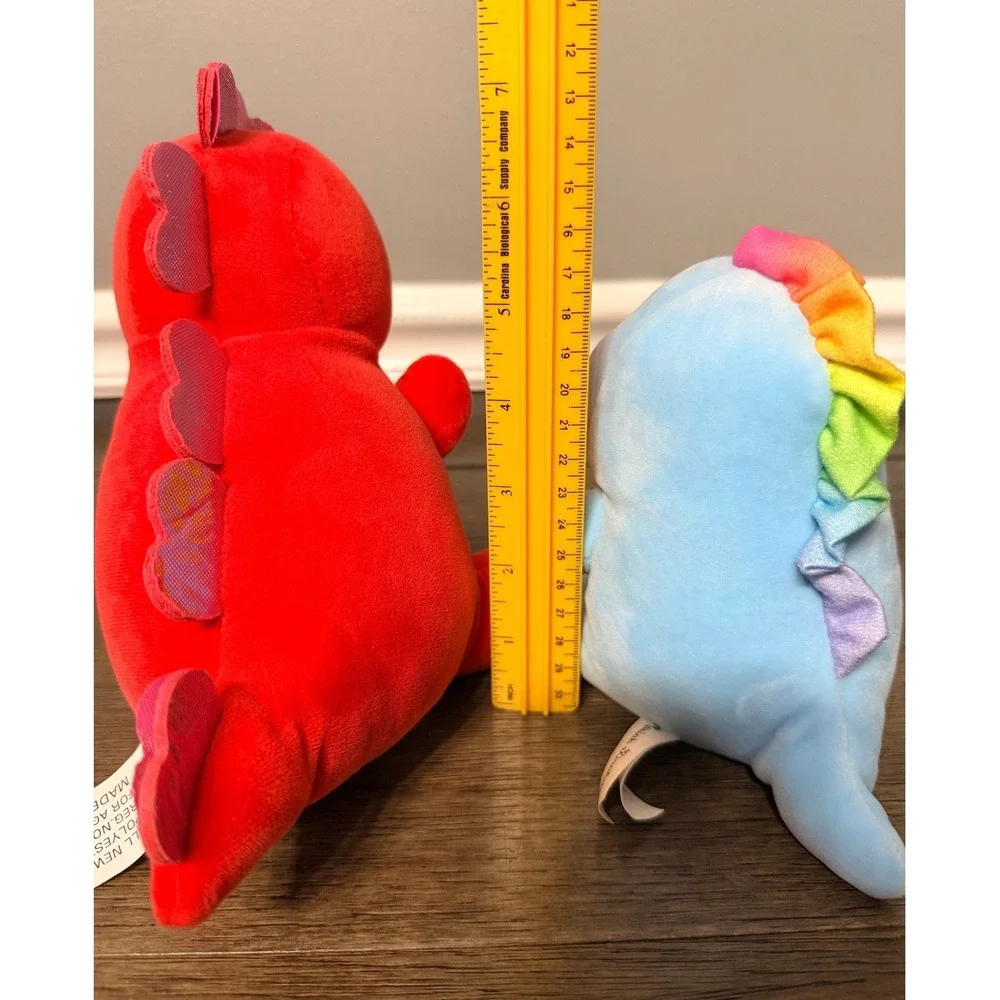 Red Plush Dinosaur & Cousin Derp Plush Set‎ Red Blue Stuffed Animal Toy